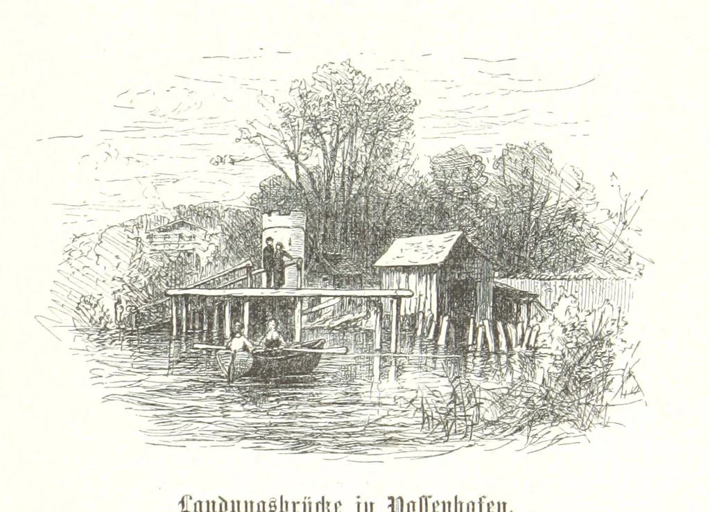 An illustration from Der Starnberger See, Bavaria. Eine Wanderung durch seine Uferorte. Wort und Bild von G. A. H. Holzschnitte von H. Wolf, 1876, leaf 45
