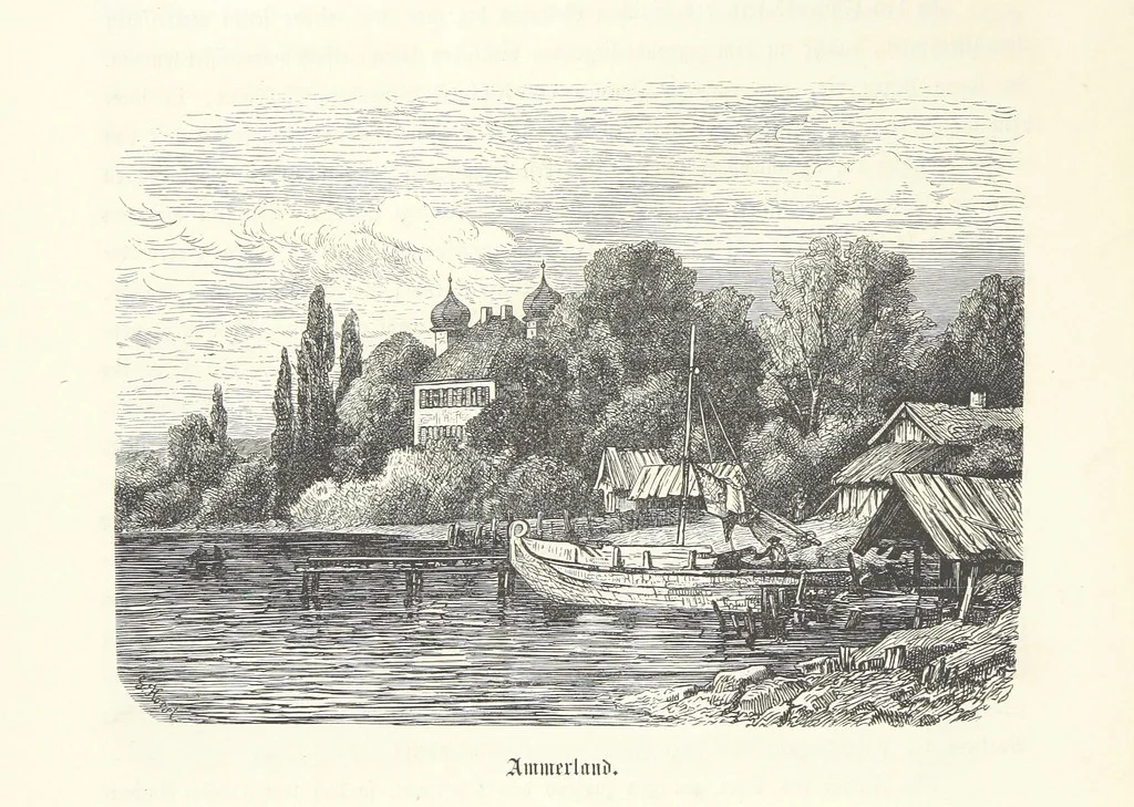 An illustration from Der Starnberger See, Bavaria. Eine Wanderung durch seine Uferorte. Wort und Bild von G. A. H. Holzschnitte von H. Wolf, 1876, leaf 90