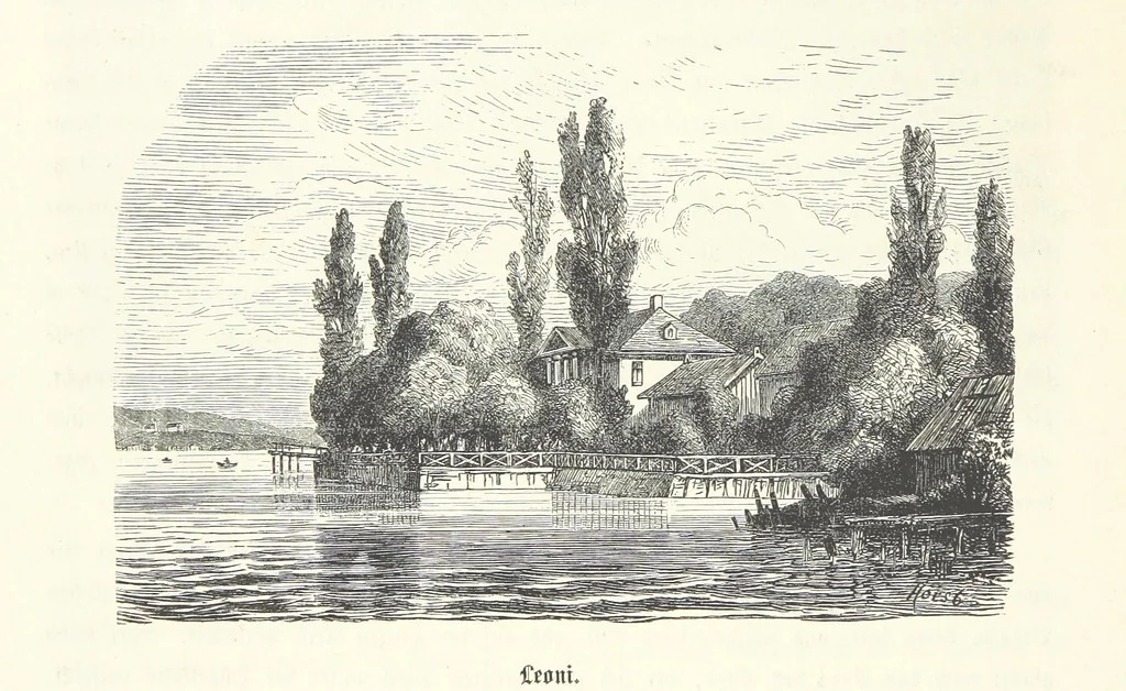 An illustration from Der Starnberger See, Bavaria. Eine Wanderung durch seine Uferorte. Wort und Bild von G. A. H. Holzschnitte von H. Wolf, 1876, leaf 94