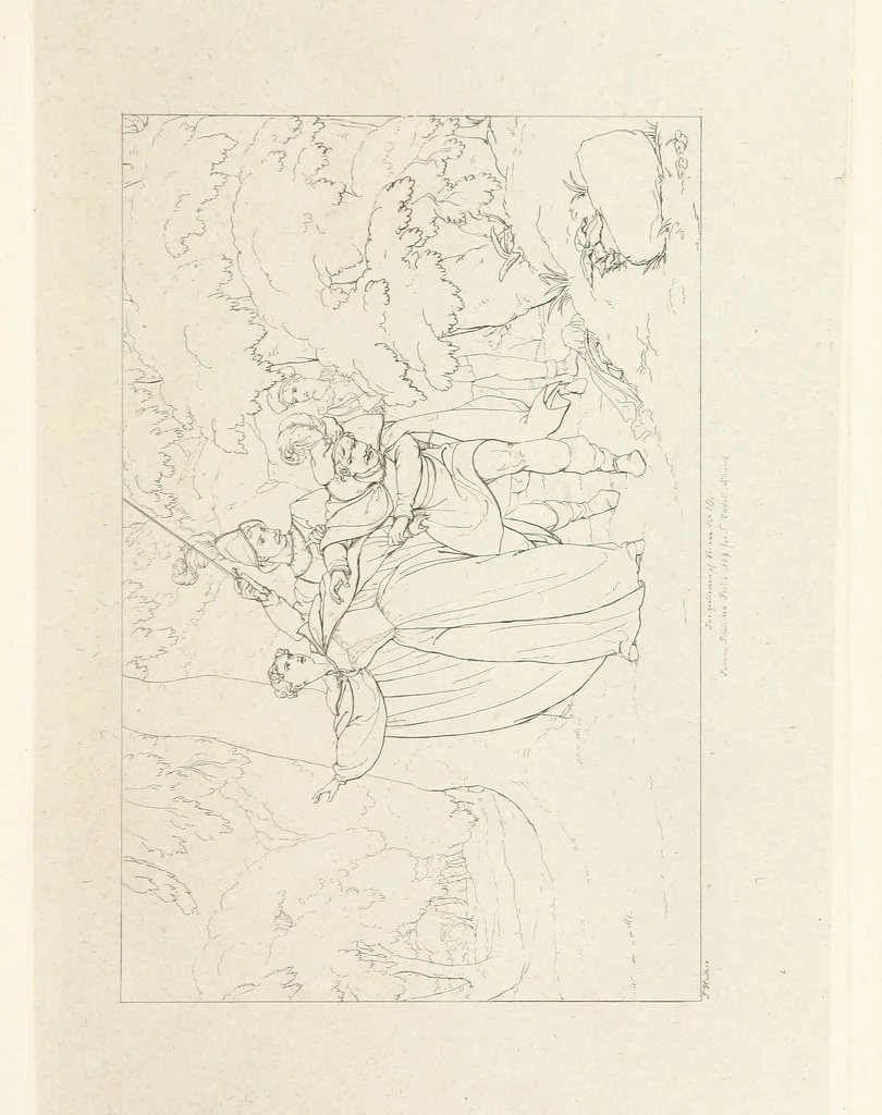 An illustration from The Spirit of the Plays of Shakspeare exhibited in a Series of Outline Plates, illustrative of the story of each play ... With quotations and descriptions. L.P, 1833, leaf 101