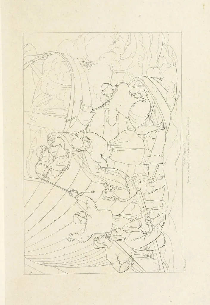 An illustration from The Spirit of the Plays of Shakspeare exhibited in a Series of Outline Plates, illustrative of the story of each play ... With quotations and descriptions. L.P, 1833, leaf 127