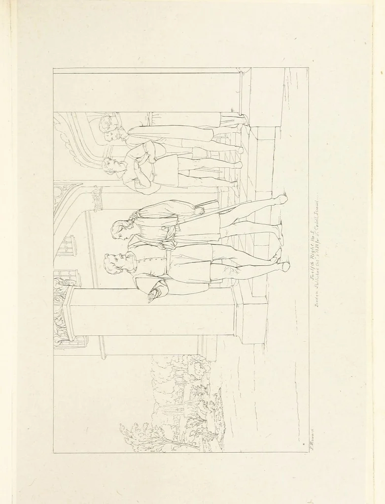 An illustration from The Spirit of the Plays of Shakspeare exhibited in a Series of Outline Plates, illustrative of the story of each play ... With quotations and descriptions. L.P, 1833, leaf 135