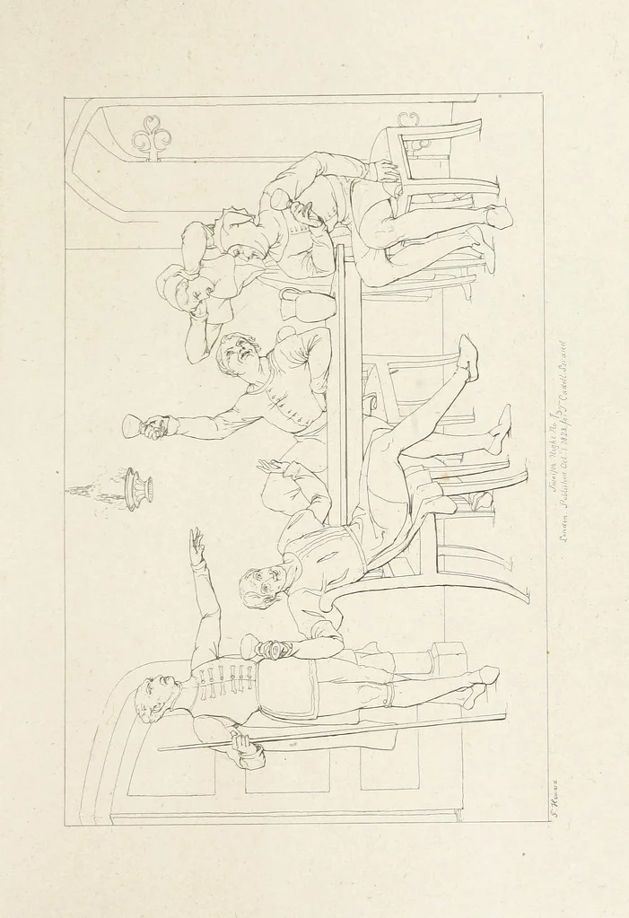 An illustration from The Spirit of the Plays of Shakspeare exhibited in a Series of Outline Plates, illustrative of the story of each play ... With quotations and descriptions. L.P, 1833, leaf 139
