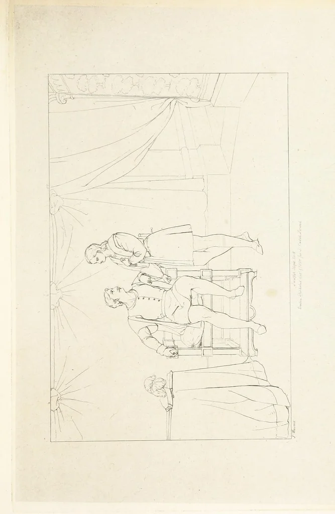 An illustration from The Spirit of the Plays of Shakspeare exhibited in a Series of Outline Plates, illustrative of the story of each play ... With quotations and descriptions. L.P, 1833, leaf 141