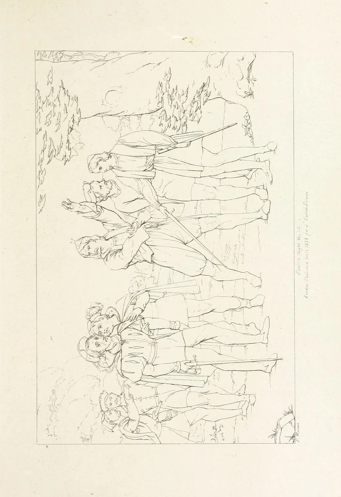 An illustration from The Spirit of the Plays of Shakspeare exhibited in a Series of Outline Plates, illustrative of the story of each play ... With quotations and descriptions. L.P, 1833, leaf 151