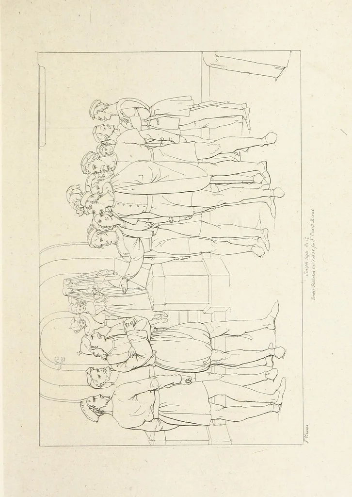 An illustration from The Spirit of the Plays of Shakspeare exhibited in a Series of Outline Plates, illustrative of the story of each play ... With quotations and descriptions. L.P, 1833, leaf 159