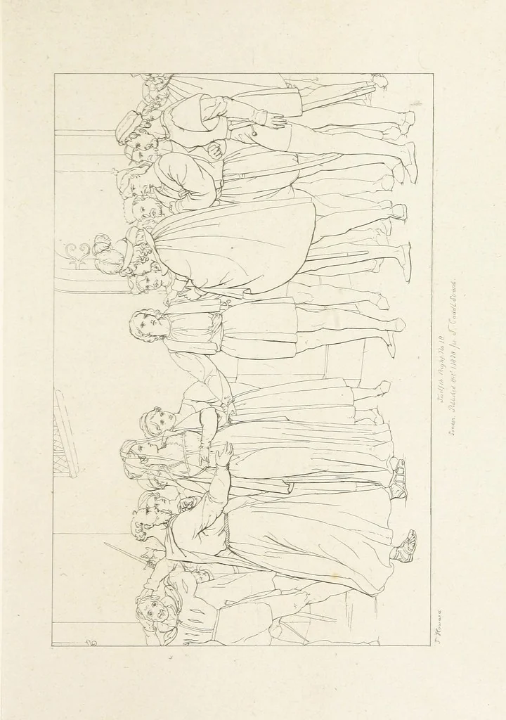 An illustration from The Spirit of the Plays of Shakspeare exhibited in a Series of Outline Plates, illustrative of the story of each play ... With quotations and descriptions. L.P, 1833, leaf 161