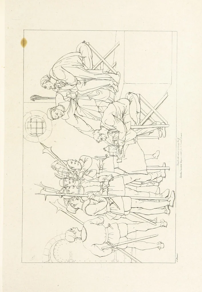 An illustration from The Spirit of the Plays of Shakspeare exhibited in a Series of Outline Plates, illustrative of the story of each play ... With quotations and descriptions. L.P, 1833, leaf 227