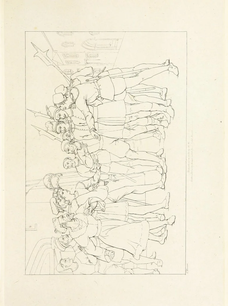 An illustration from The Spirit of the Plays of Shakspeare exhibited in a Series of Outline Plates, illustrative of the story of each play ... With quotations and descriptions. L.P, 1833, leaf 235