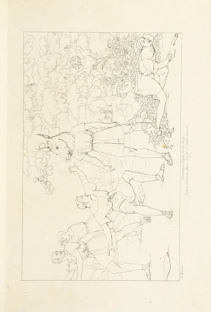An illustration from The Spirit of the Plays of Shakspeare exhibited in a Series of Outline Plates, illustrative of the story of each play ... With quotations and descriptions. L.P, 1833, leaf 267