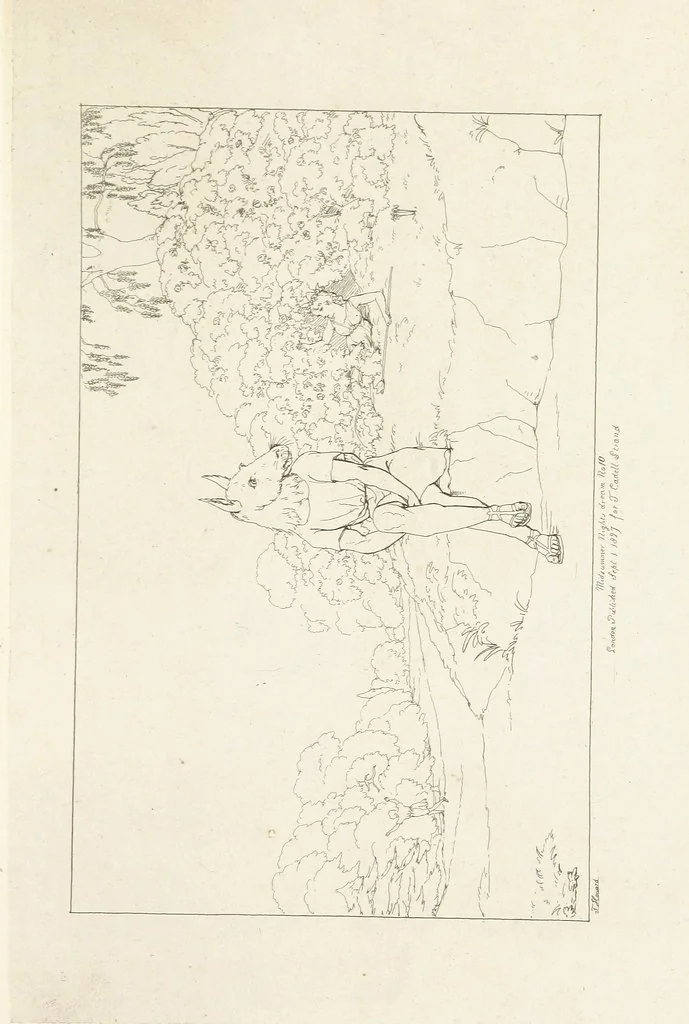 An illustration from The Spirit of the Plays of Shakspeare exhibited in a Series of Outline Plates, illustrative of the story of each play ... With quotations and descriptions. L.P, 1833, leaf 269