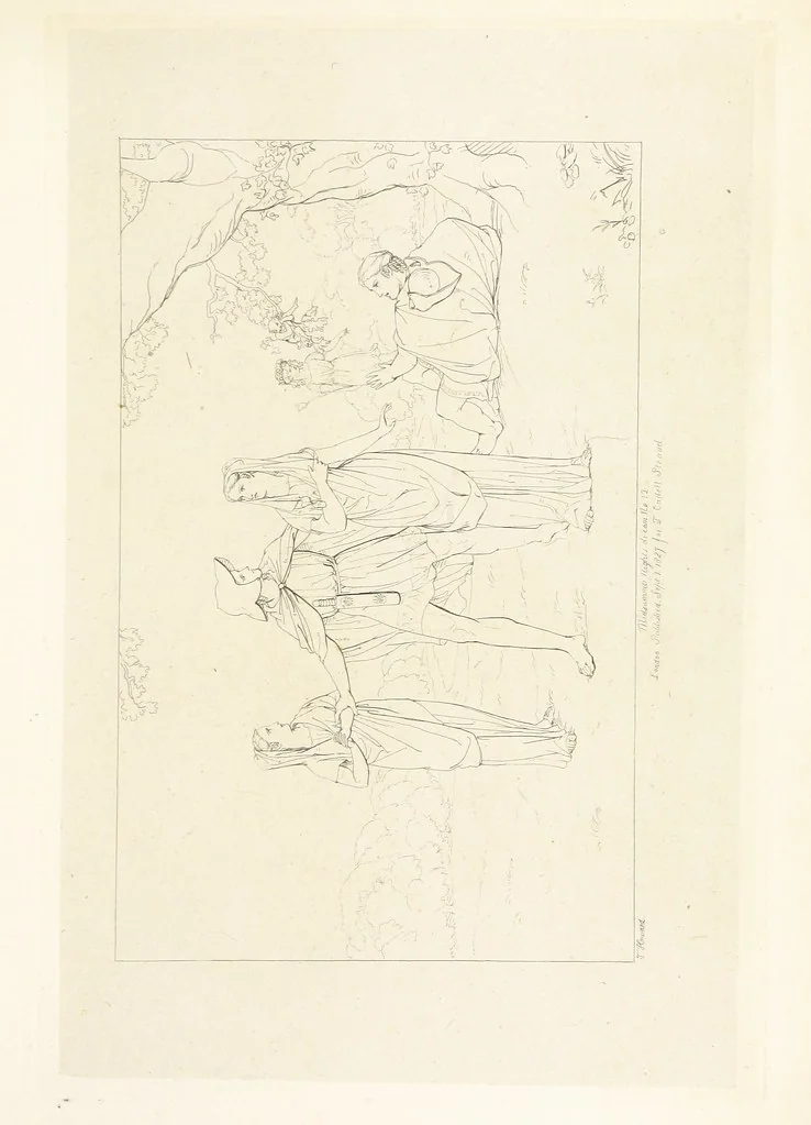 An illustration from The Spirit of the Plays of Shakspeare exhibited in a Series of Outline Plates, illustrative of the story of each play ... With quotations and descriptions. L.P, 1833, leaf 273