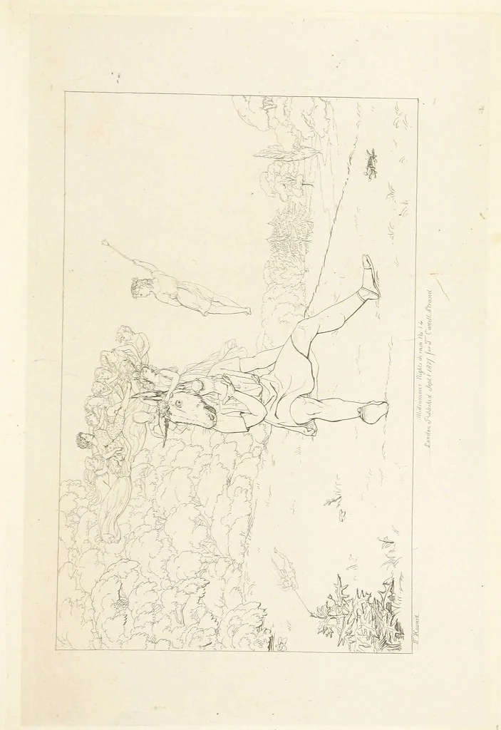 An illustration from The Spirit of the Plays of Shakspeare exhibited in a Series of Outline Plates, illustrative of the story of each play ... With quotations and descriptions. L.P, 1833, leaf 277