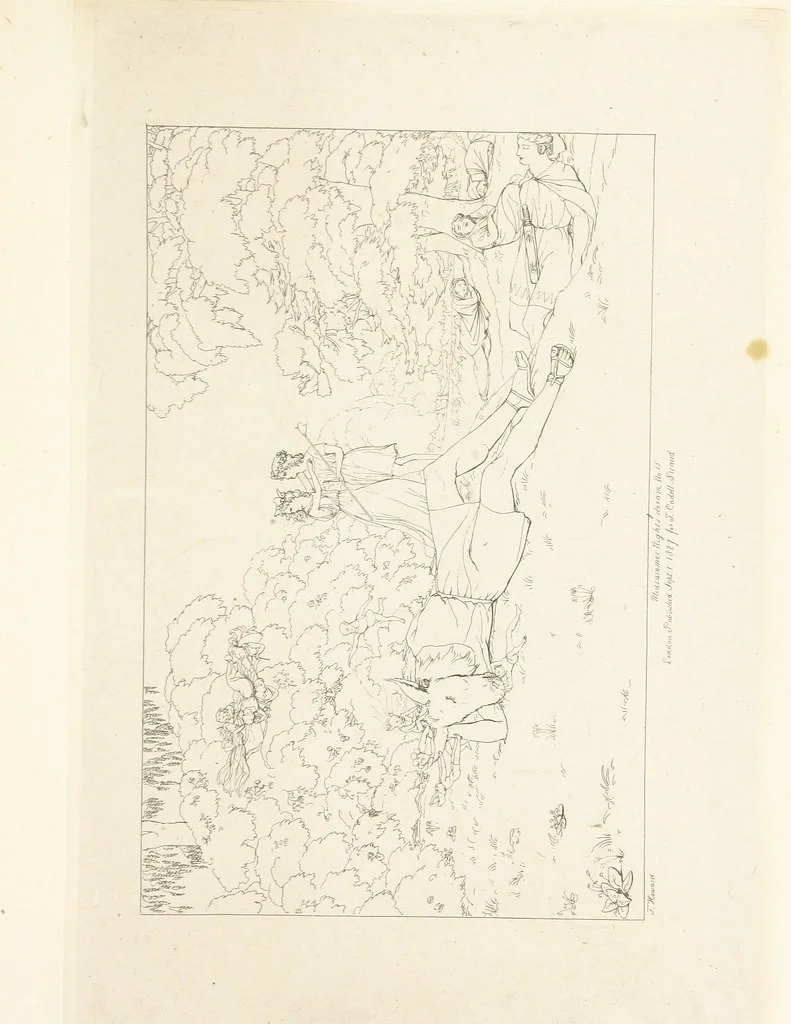 An illustration from The Spirit of the Plays of Shakspeare exhibited in a Series of Outline Plates, illustrative of the story of each play ... With quotations and descriptions. L.P, 1833, leaf 279