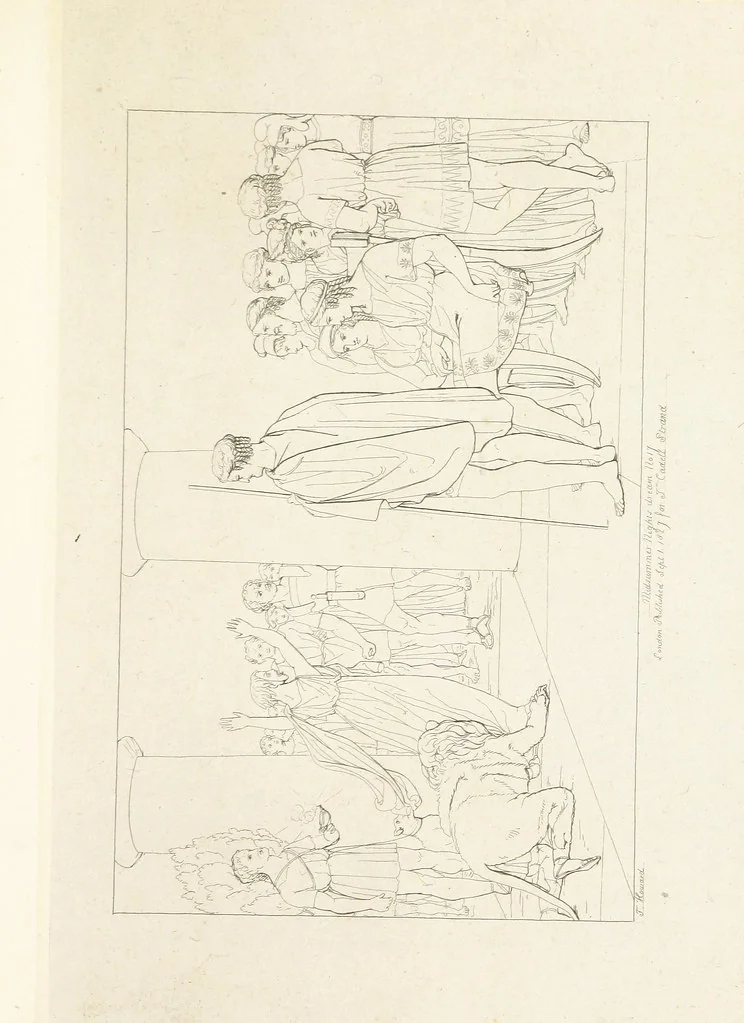 An illustration from The Spirit of the Plays of Shakspeare exhibited in a Series of Outline Plates, illustrative of the story of each play ... With quotations and descriptions. L.P, 1833, leaf 283