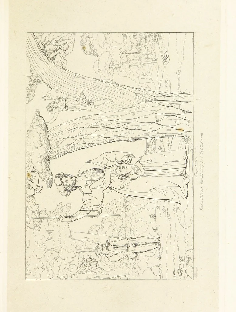 An illustration from The Spirit of the Plays of Shakspeare exhibited in a Series of Outline Plates, illustrative of the story of each play ... With quotations and descriptions. L.P, 1833, leaf 39