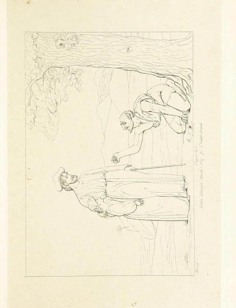 An illustration from The Spirit of the Plays of Shakspeare exhibited in a Series of Outline Plates, illustrative of the story of each play ... With quotations and descriptions. L.P, 1833, leaf 41