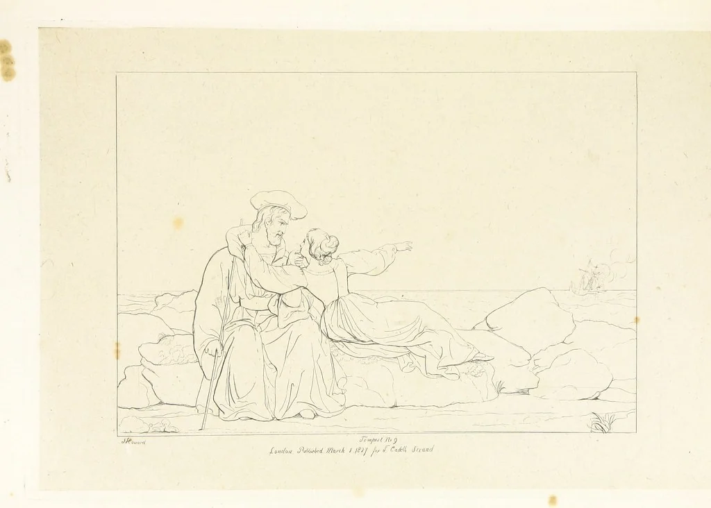 An illustration from The Spirit of the Plays of Shakspeare exhibited in a Series of Outline Plates, illustrative of the story of each play ... With quotations and descriptions. L.P, 1833, leaf 49