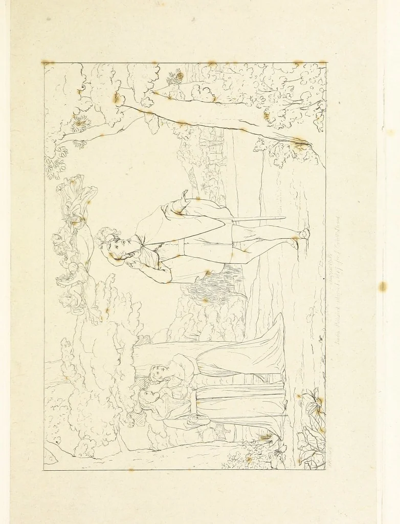 An illustration from The Spirit of the Plays of Shakspeare exhibited in a Series of Outline Plates, illustrative of the story of each play ... With quotations and descriptions. L.P, 1833, leaf 51