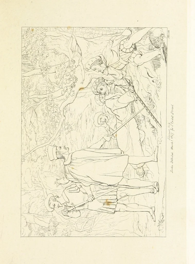 An illustration from The Spirit of the Plays of Shakspeare exhibited in a Series of Outline Plates, illustrative of the story of each play ... With quotations and descriptions. L.P, 1833, leaf 55