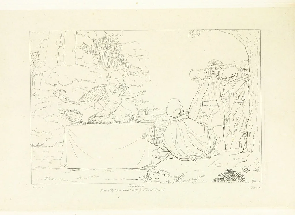An illustration from The Spirit of the Plays of Shakspeare exhibited in a Series of Outline Plates, illustrative of the story of each play ... With quotations and descriptions. L.P, 1833, leaf 63