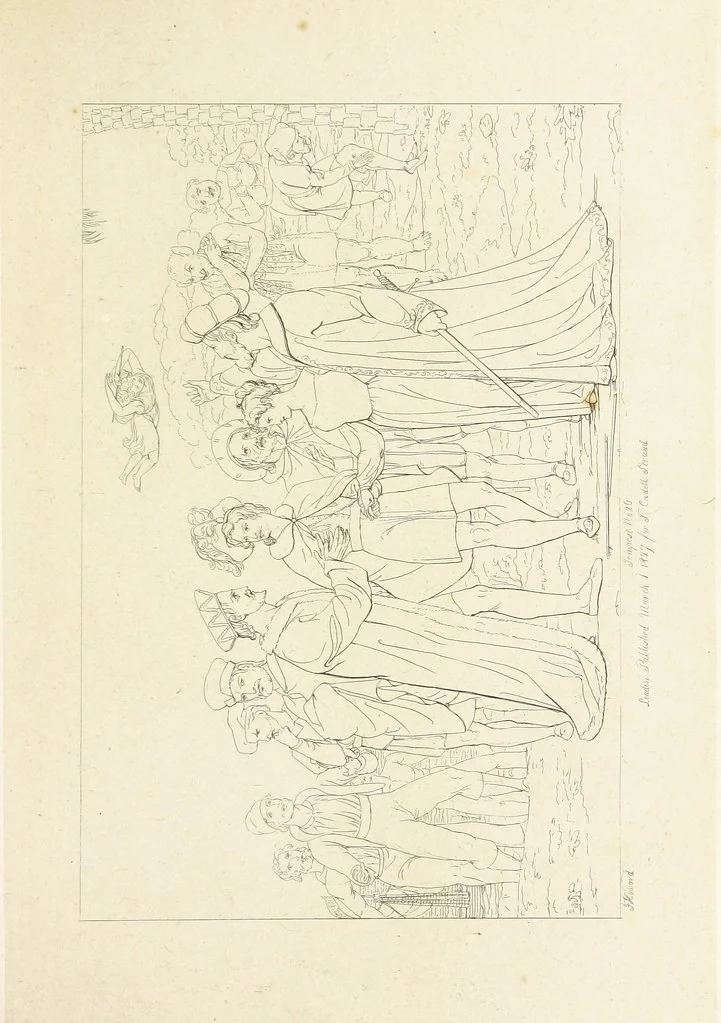 An illustration from The Spirit of the Plays of Shakspeare exhibited in a Series of Outline Plates, illustrative of the story of each play ... With quotations and descriptions. L.P, 1833, leaf 71