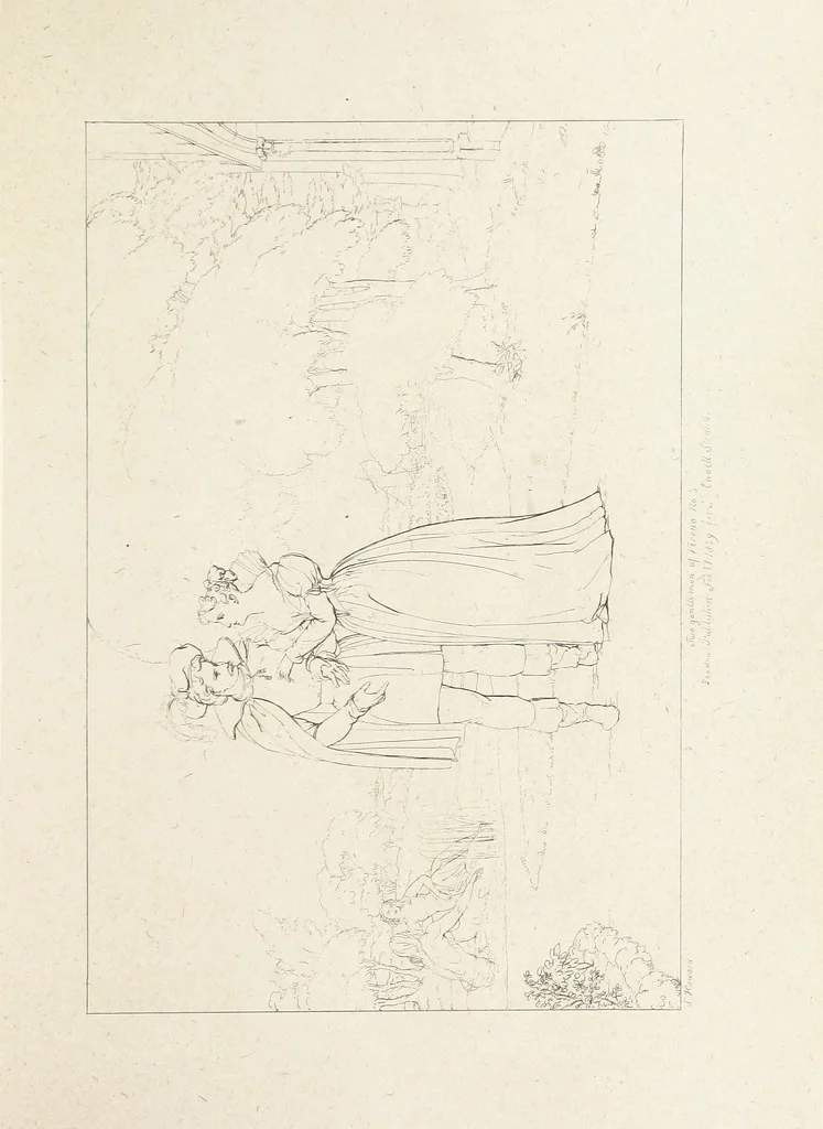 An illustration from The Spirit of the Plays of Shakspeare exhibited in a Series of Outline Plates, illustrative of the story of each play ... With quotations and descriptions. L.P, 1833, leaf 87