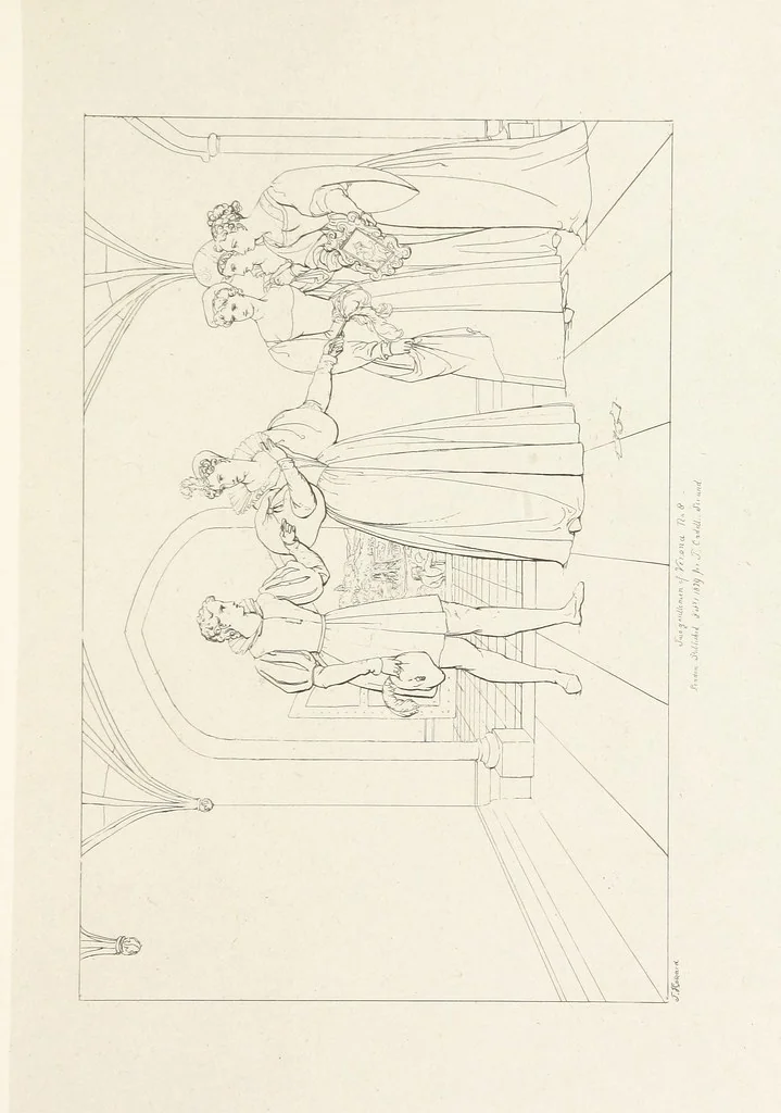 An illustration from The Spirit of the Plays of Shakspeare exhibited in a Series of Outline Plates, illustrative of the story of each play ... With quotations and descriptions. L.P, 1833, leaf 97
