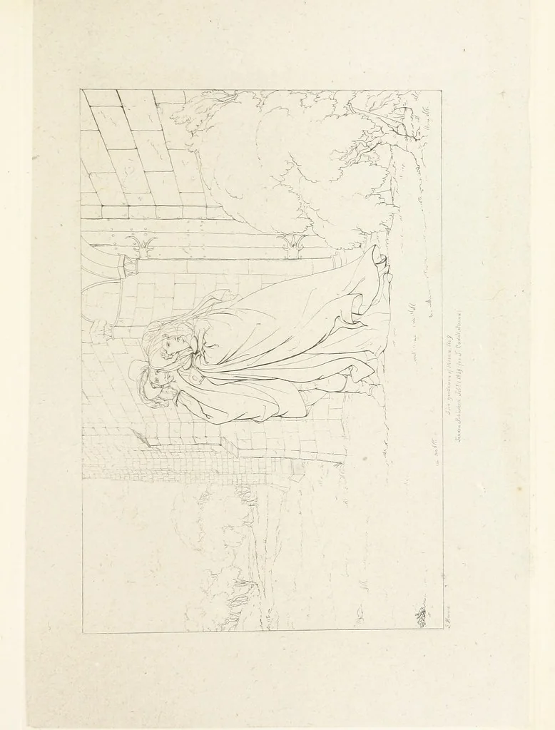 An illustration from The Spirit of the Plays of Shakspeare exhibited in a Series of Outline Plates, illustrative of the story of each play ... With quotations and descriptions. L.P, 1833, leaf 99