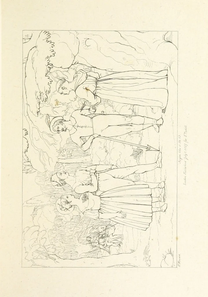 An illustration from The Spirit of the Plays of Shakspeare exhibited in a Series of Outline Plates, illustrative of the story of each play ... With quotations and descriptions. L.P, 1833, leaf 109