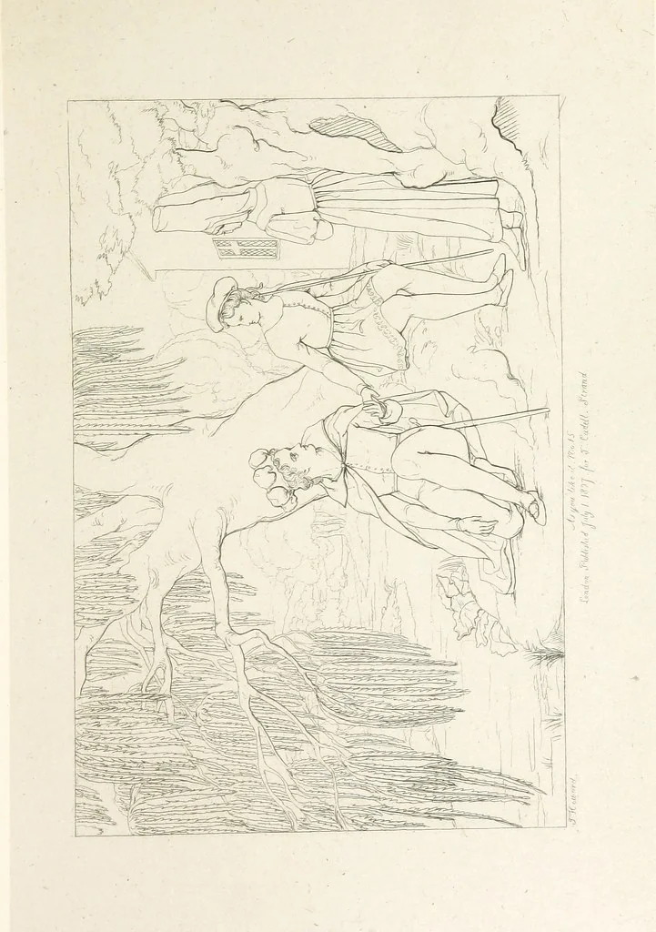 An illustration from The Spirit of the Plays of Shakspeare exhibited in a Series of Outline Plates, illustrative of the story of each play ... With quotations and descriptions. L.P, 1833, leaf 113