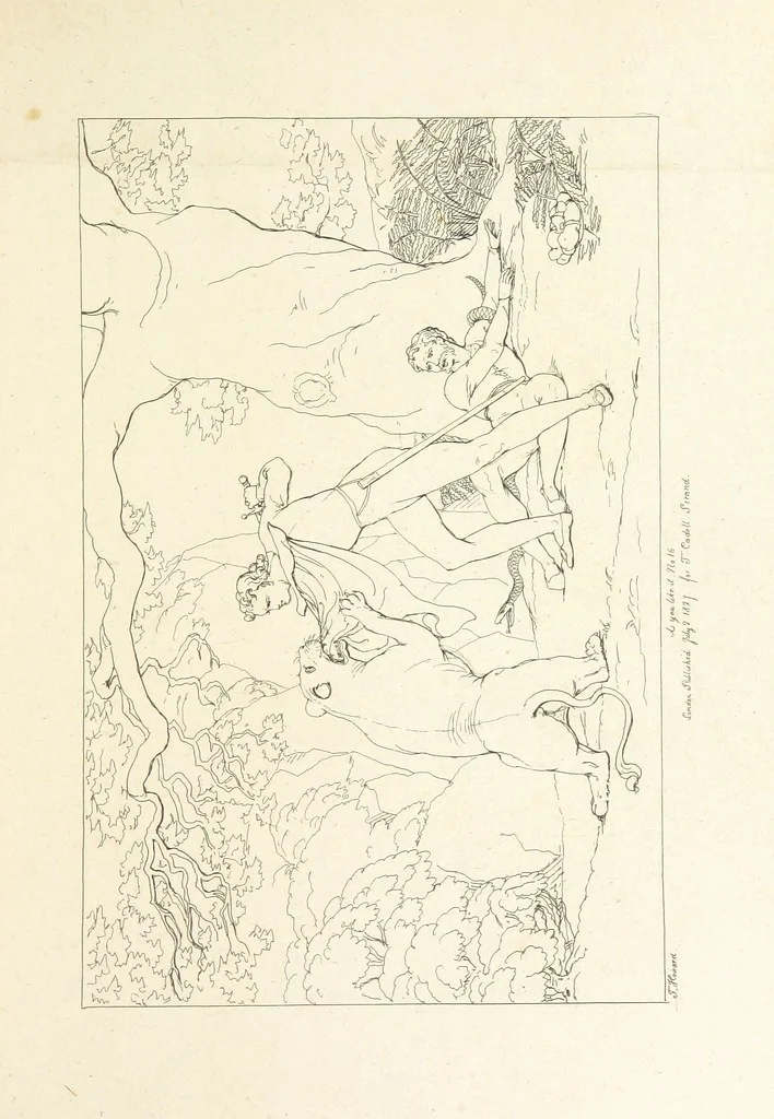 An illustration from The Spirit of the Plays of Shakspeare exhibited in a Series of Outline Plates, illustrative of the story of each play ... With quotations and descriptions. L.P, 1833, leaf 115