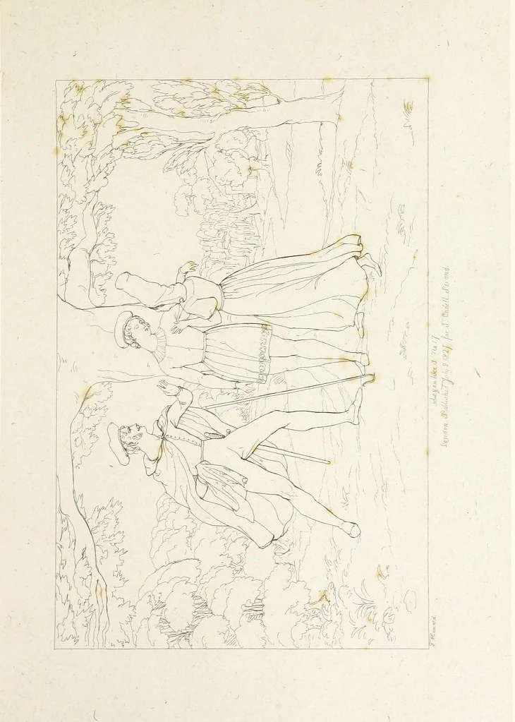An illustration from The Spirit of the Plays of Shakspeare exhibited in a Series of Outline Plates, illustrative of the story of each play ... With quotations and descriptions. L.P, 1833, leaf 117