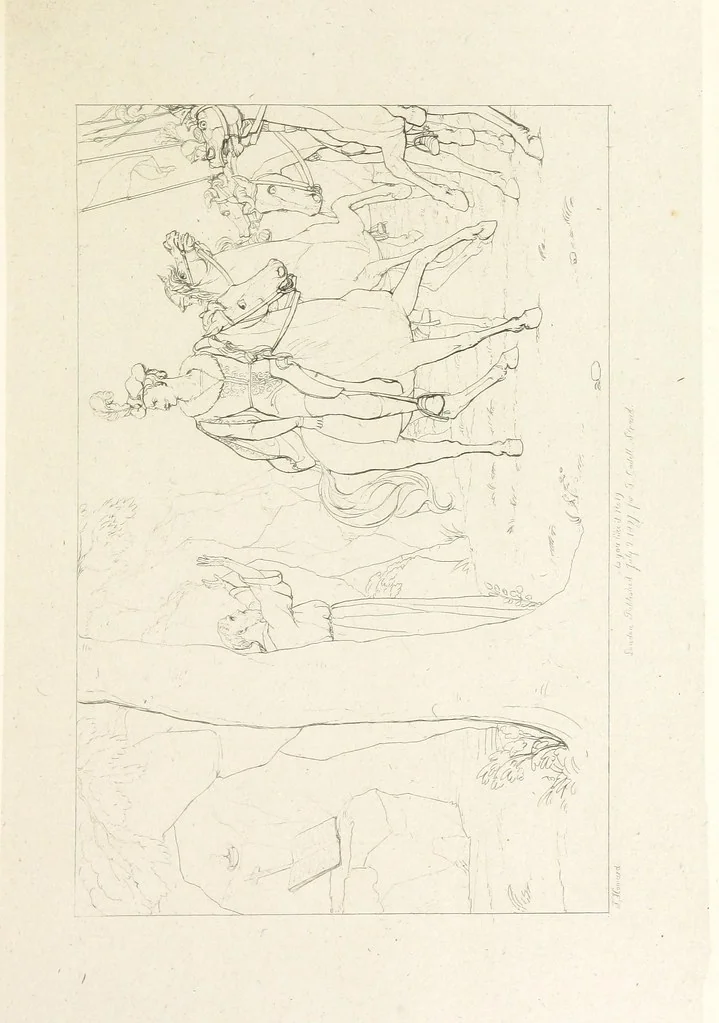 An illustration from The Spirit of the Plays of Shakspeare exhibited in a Series of Outline Plates, illustrative of the story of each play ... With quotations and descriptions. L.P, 1833, leaf 121