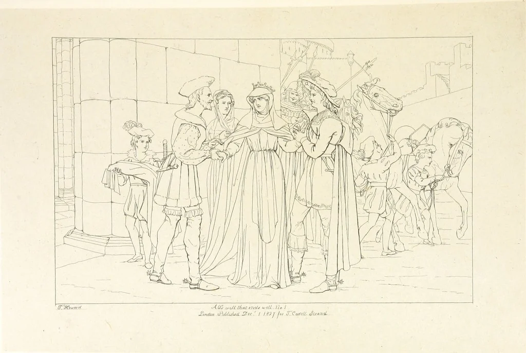 An illustration from The Spirit of the Plays of Shakspeare exhibited in a Series of Outline Plates, illustrative of the story of each play ... With quotations and descriptions. L.P, 1833, leaf 135