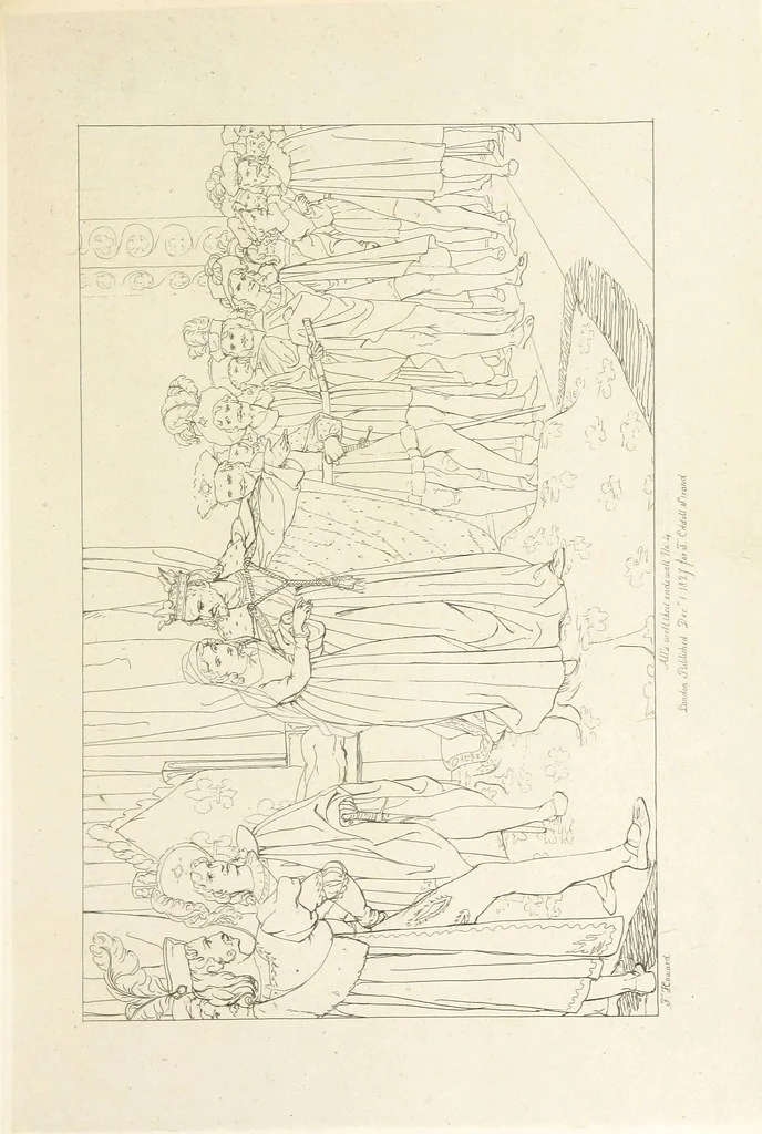 An illustration from The Spirit of the Plays of Shakspeare exhibited in a Series of Outline Plates, illustrative of the story of each play ... With quotations and descriptions. L.P, 1833, leaf 141