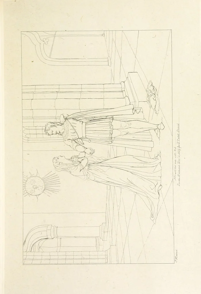 An illustration from The Spirit of the Plays of Shakspeare exhibited in a Series of Outline Plates, illustrative of the story of each play ... With quotations and descriptions. L.P, 1833, leaf 143