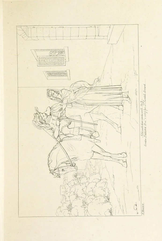 An illustration from The Spirit of the Plays of Shakspeare exhibited in a Series of Outline Plates, illustrative of the story of each play ... With quotations and descriptions. L.P, 1833, leaf 147