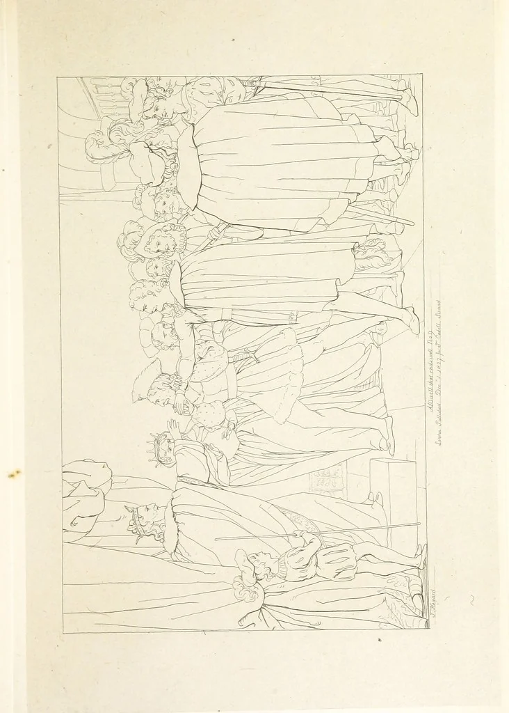 An illustration from The Spirit of the Plays of Shakspeare exhibited in a Series of Outline Plates, illustrative of the story of each play ... With quotations and descriptions. L.P, 1833, leaf 151