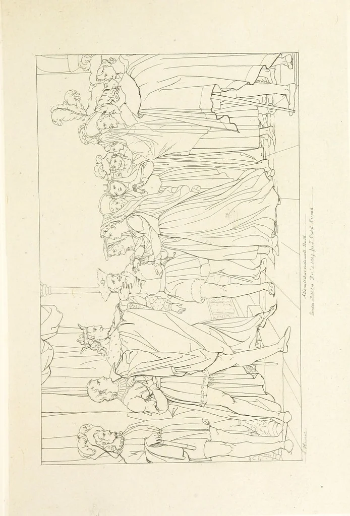 An illustration from The Spirit of the Plays of Shakspeare exhibited in a Series of Outline Plates, illustrative of the story of each play ... With quotations and descriptions. L.P, 1833, leaf 153