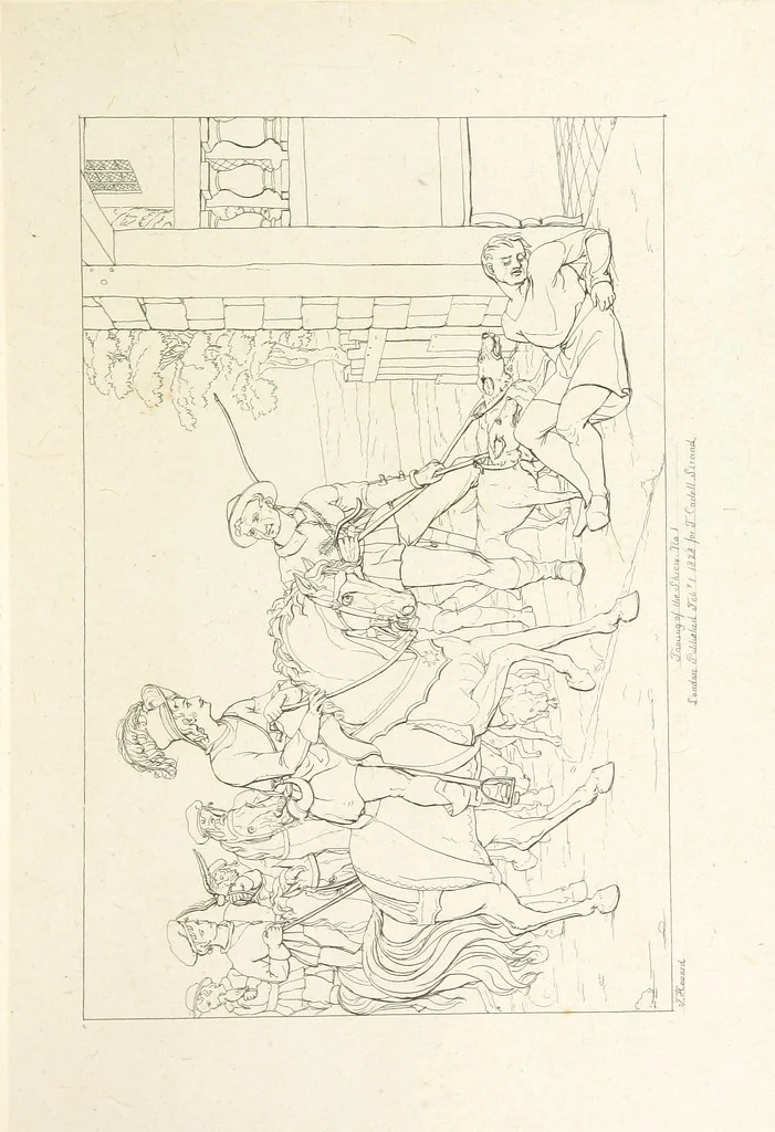An illustration from The Spirit of the Plays of Shakspeare exhibited in a Series of Outline Plates, illustrative of the story of each play ... With quotations and descriptions. L.P, 1833, leaf 175