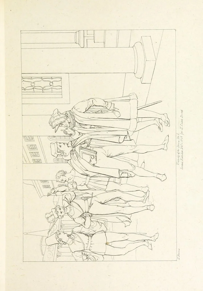 An illustration from The Spirit of the Plays of Shakspeare exhibited in a Series of Outline Plates, illustrative of the story of each play ... With quotations and descriptions. L.P, 1833, leaf 183
