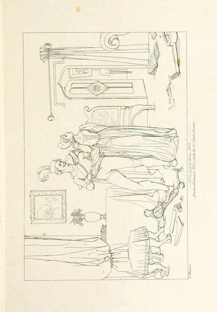 An illustration from The Spirit of the Plays of Shakspeare exhibited in a Series of Outline Plates, illustrative of the story of each play ... With quotations and descriptions. L.P, 1833, leaf 189