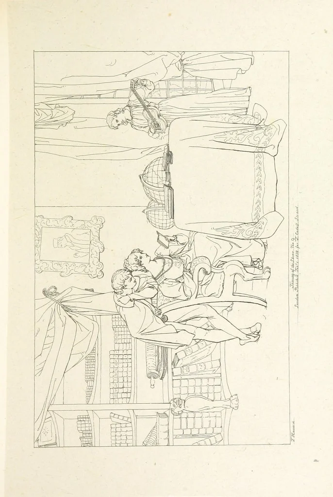 An illustration from The Spirit of the Plays of Shakspeare exhibited in a Series of Outline Plates, illustrative of the story of each play ... With quotations and descriptions. L.P, 1833, leaf 191