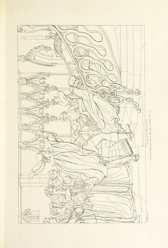 An illustration from The Spirit of the Plays of Shakspeare exhibited in a Series of Outline Plates, illustrative of the story of each play ... With quotations and descriptions. L.P, 1833, leaf 195