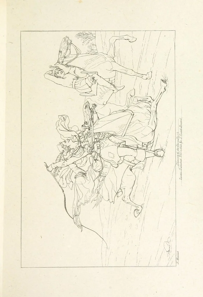 An illustration from The Spirit of the Plays of Shakspeare exhibited in a Series of Outline Plates, illustrative of the story of each play ... With quotations and descriptions. L.P, 1833, leaf 197
