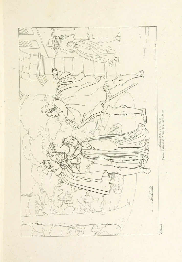 An illustration from The Spirit of the Plays of Shakspeare exhibited in a Series of Outline Plates, illustrative of the story of each play ... With quotations and descriptions. L.P, 1833, leaf 203