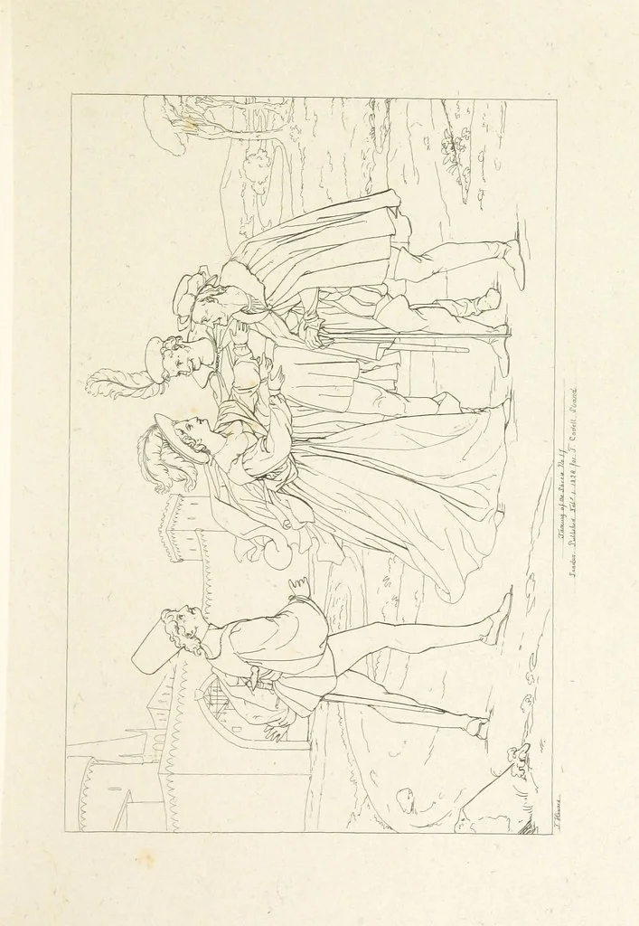 An illustration from The Spirit of the Plays of Shakspeare exhibited in a Series of Outline Plates, illustrative of the story of each play ... With quotations and descriptions. L.P, 1833, leaf 207