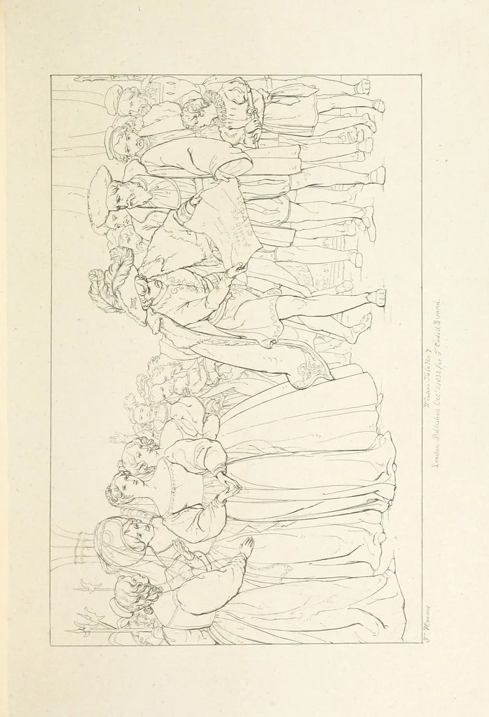 An illustration from The Spirit of the Plays of Shakspeare exhibited in a Series of Outline Plates, illustrative of the story of each play ... With quotations and descriptions. L.P, 1833, leaf 249