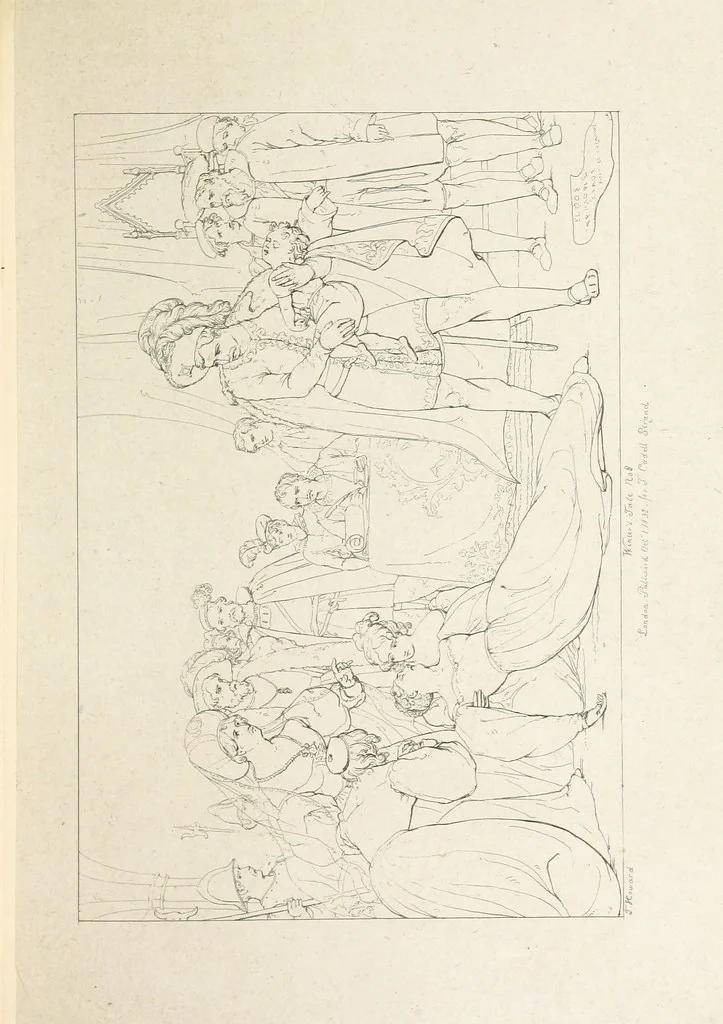 An illustration from The Spirit of the Plays of Shakspeare exhibited in a Series of Outline Plates, illustrative of the story of each play ... With quotations and descriptions. L.P, 1833, leaf 251